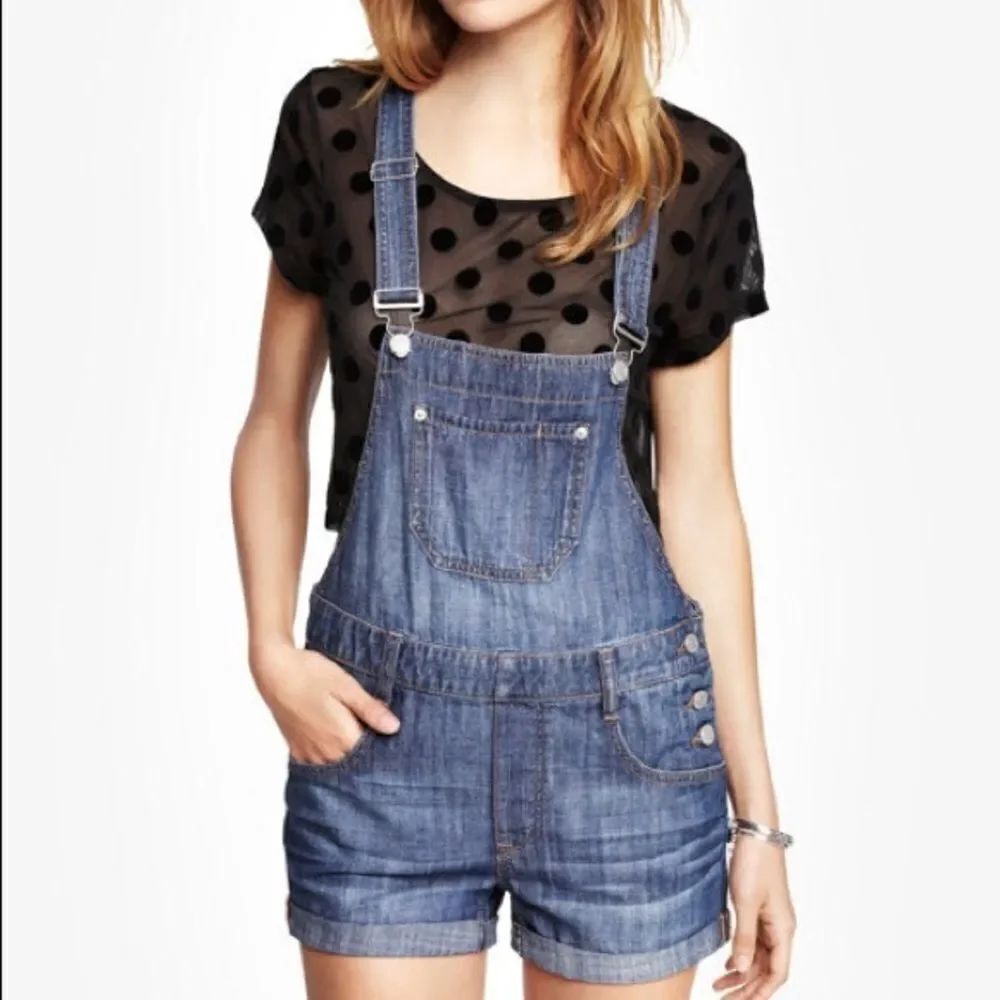 ✨ Express Blue Denim Overall Shorts✨